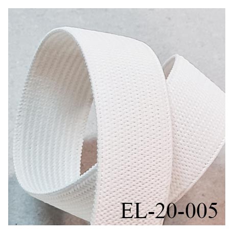 élastique plat souple largeur 20 mm couleur blanc vendu au mètre