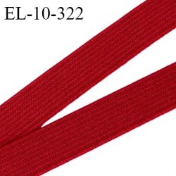 Elastique 10 mm couleur rouge brodé sur les bords bonne élasticité allongement +140% largeur 10 mm prix au mètre