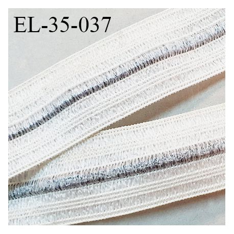 Elastique 35 mm fronceur à smock séchage rapide avec un cordon couleur naturel et gris fabrication française prix au mètre