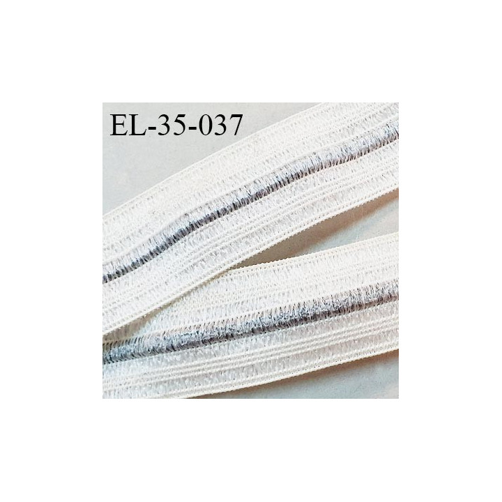 Elastique 35 mm fronceur à smock séchage rapide avec un cordon couleur naturel et gris fabrication française prix au mètre
