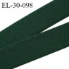 Elastique ceinture et bretelle 30 mm tissé serré couleur vert bonne élasticité allongement +110% largeur 30 mm prix au mètre