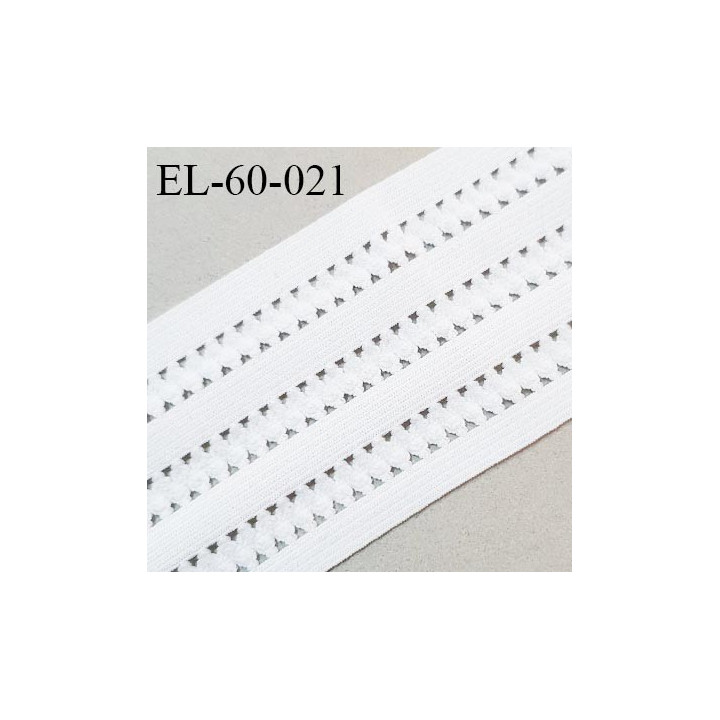 Elastique entre deux 60 mm haut de gamme couleur blanc élastique fin et souple fabriqué en France prix au mètre