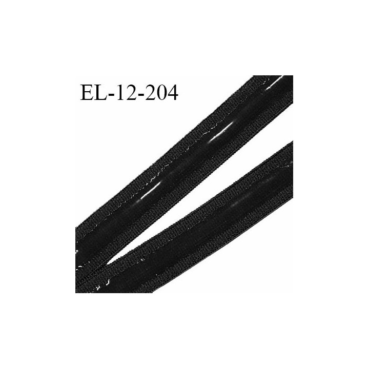 Elastique 12 mm anti-glisse haut de gamme couleur noir fabriqué en France prix au mètre