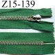 fermeture zip à glissière longueur 15 cm couleur vert non séparable largeur 3.3 cm glissière métal en nikel largeur 6 mm 