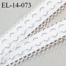 Elastique lingerie 14 mm picot haut de gamme couleur blanc et argent largeur 14 mm fabriqué en France prix au mètre