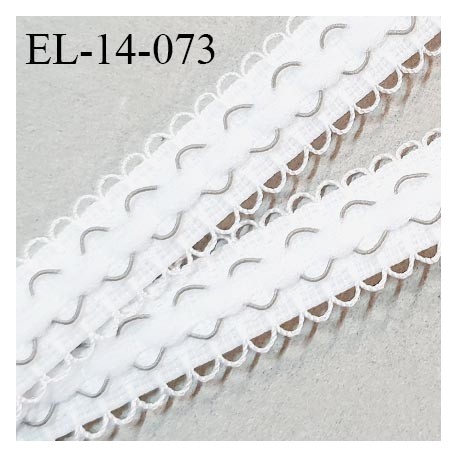 Elastique lingerie 14 mm picot haut de gamme couleur blanc et argent largeur 14 mm fabriqué en France prix au mètre