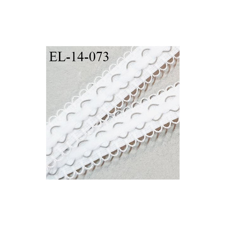 Elastique lingerie 14 mm picot haut de gamme couleur blanc et argent largeur 14 mm fabriqué en France prix au mètre