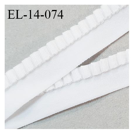 Elastique 14 mm lingerie haut de gamme fabriqué en France couleur blanc largeur 14 mm allongement +180% prix au mètre