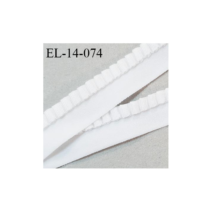Elastique 14 mm lingerie haut de gamme fabriqué en France couleur blanc largeur 14 mm allongement +180% prix au mètre