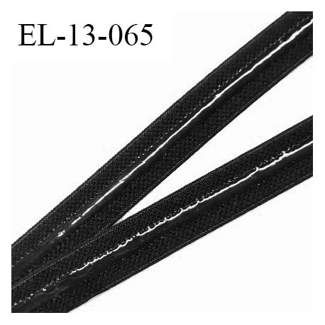 Elastique 13 mm anti-glisse haut de gamme couleur noir largeur 13 mm fabriqué en France prix au mètre