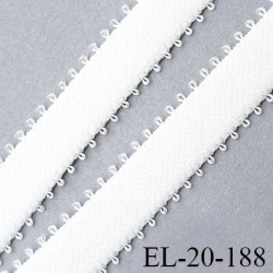 Elastique 20 mm lingerie haut de gamme couleur écru avec picots des deux côtés allongement +80% largeur 20 mm prix au mètre