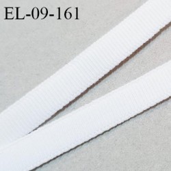 Elastique 9 mm lingerie haut de gamme couleur blanc petit grain largeur 9 mm allongement +80% fabriqué en France prix au mètre