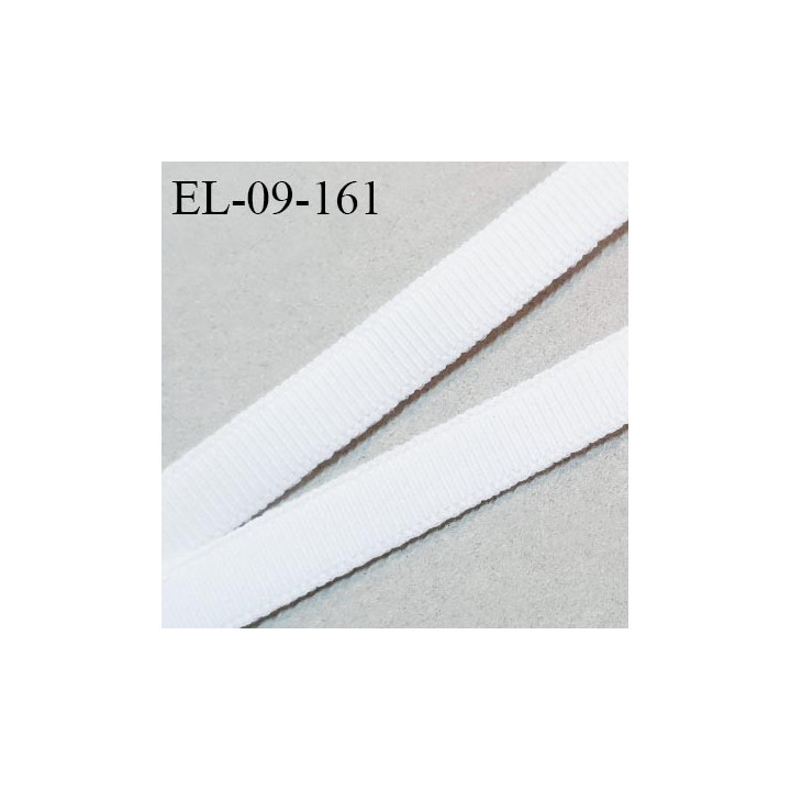 Elastique 9 mm lingerie haut de gamme couleur blanc petit grain largeur 9 mm allongement +80% fabriqué en France prix au mètre