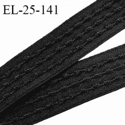 Elastique lingerie 25 mm haut de gamme couleur noir fabriqué en France largeur 25 mm allongement +130% prix au mètre