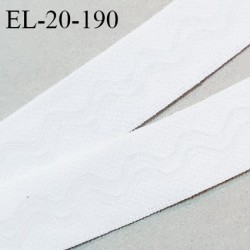 Elastique anti glisse 20 mm couleur blanc bonne élasticité allongement +130% largeur 20 mm prix au mètre