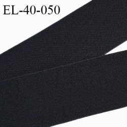 Elastique plat 40 mm haut de gamme fabriqué en France couleur noir allongement +160% largeur 40 mm prix au mètre
