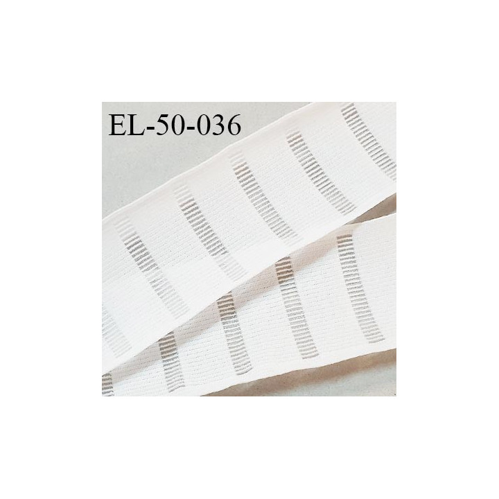 Elastique lingerie 50 mm respirant haut de gamme couleur naturel allongement +210% très doux au toucher prix au mètre