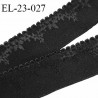 Elastique picot 22 mm lingerie haut de gamme couleur noir avec motifs incrustés brillants fabriqué en France prix au mètre