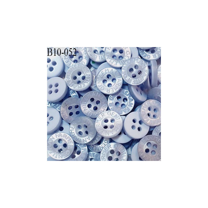 Bouton 10 mm très haut de gamme inscription Gentleman Farmer couleur bleu 4 trous prix à la pièce