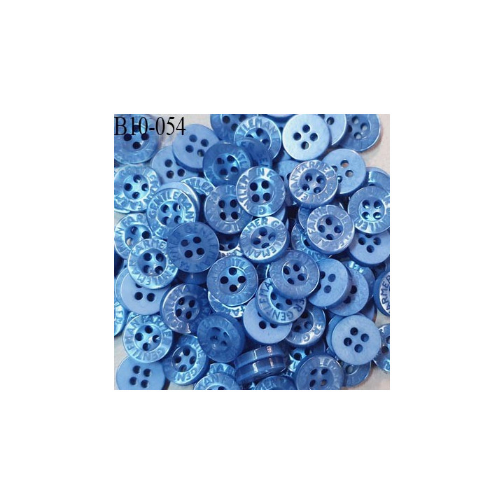Bouton 10 mm très haut de gamme inscription Gentleman Farmer couleur bleu 4 trous prix à la pièce