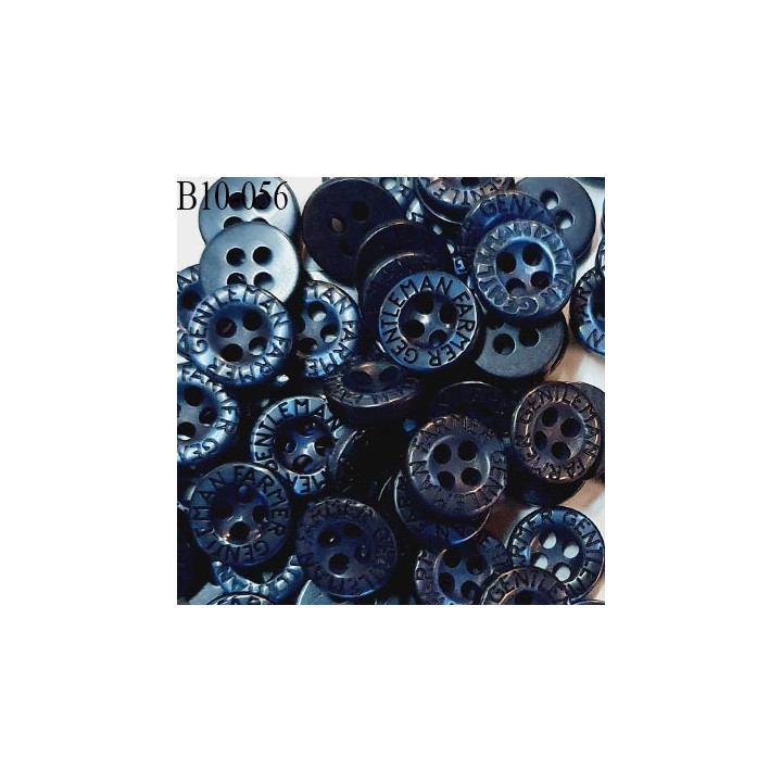 Bouton 10 mm très haut de gamme inscription Gentleman Farmer couleur bleu marine 4 trous prix à la pièce