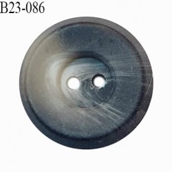 Bouton 23 mm couleur gris et beige 2 trous diamètre 23 mm épaisseur 6 mm prix à l'unité