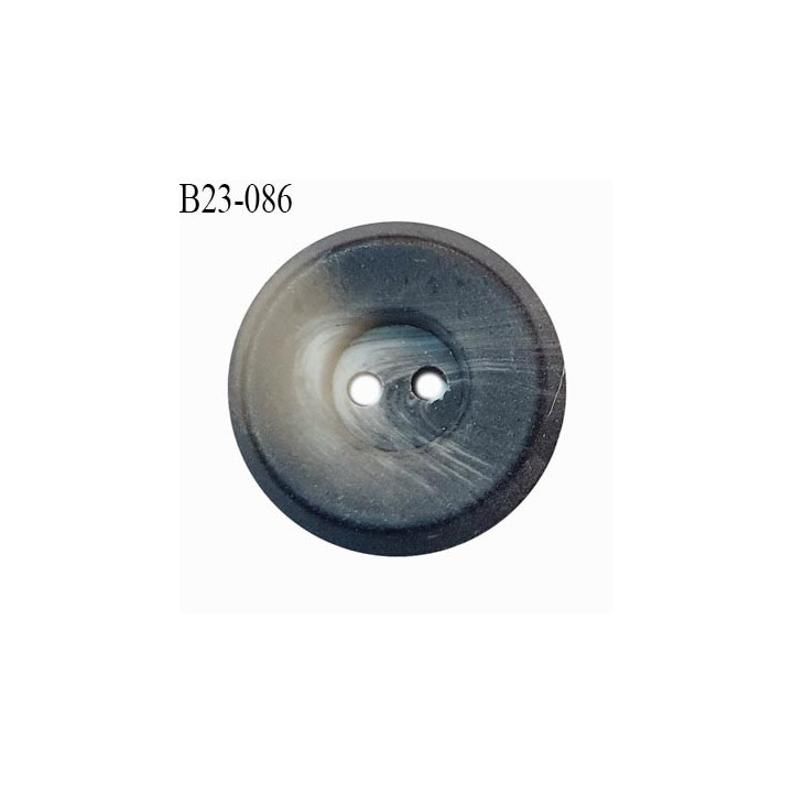 Bouton 23 mm couleur gris et beige 2 trous diamètre 23 mm épaisseur 6 mm prix à l'unité