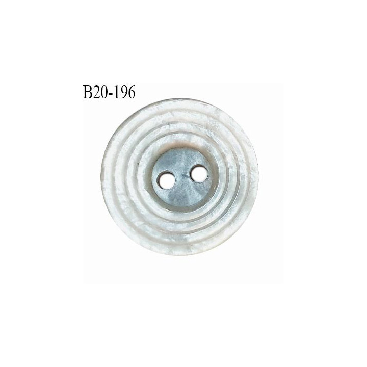 Bouton 20 mm haut de gamme couleur nacre 2 trous diamètre 20 mm épaisseur 4 mm prix à l'unité