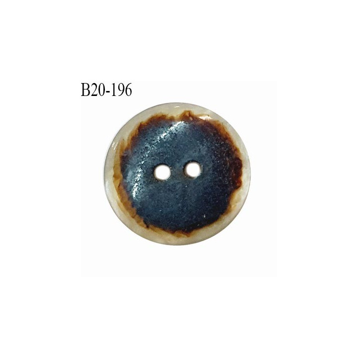 Bouton 20 mm haut de gamme couleur nacre 2 trous diamètre 20 mm épaisseur 4 mm prix à l'unité
