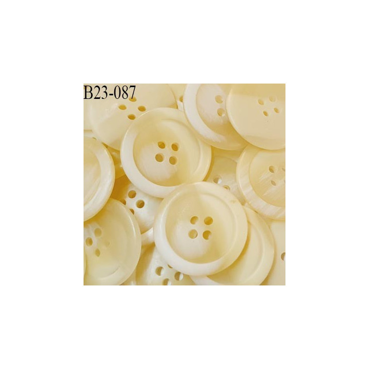 Bouton 23 mm couleur beige marbré 4 trous diamètre 23 mm épaisseur 3 mm prix à l'unité