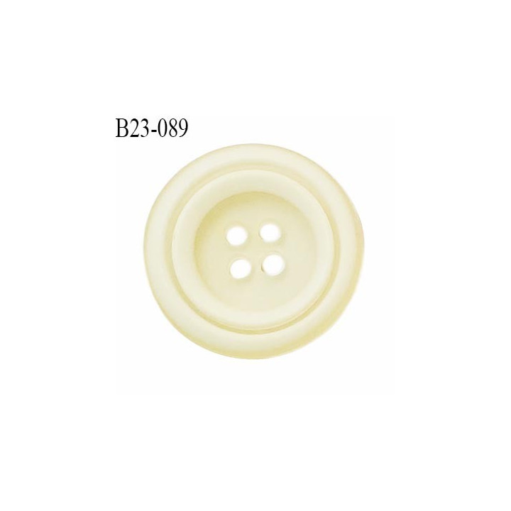 Bouton 23 mm couleur naturel et blanc cassé 4 trous diamètre 23 mm épaisseur 3.5 mm prix à l'unité