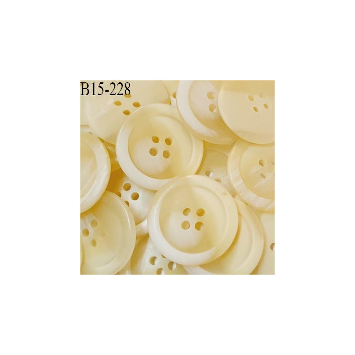 Bouton 15 mm couleur beige marbré 4 trous diamètre 15 mm épaisseur 3 mm prix à l'unité