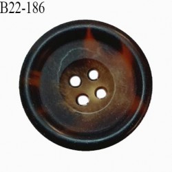 Bouton 22 mm couleur marron 4 trous diamètre 22 mm épaisseur 4 mm prix à l'unité