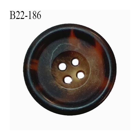 Bouton 22 mm couleur marron 4 trous diamètre 22 mm épaisseur 4 mm prix à l'unité