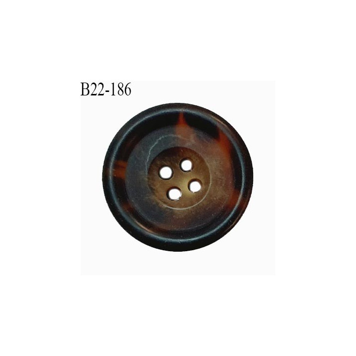 Bouton 22 mm couleur marron 4 trous diamètre 22 mm épaisseur 4 mm prix à l'unité