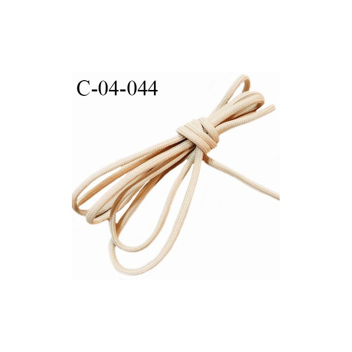 Cordon 4 mm très solide couleur beige lumineux diamètre 4 mm prix au mètre