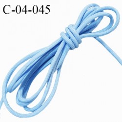 Cordon 4 mm très solide couleur bleu ciel lumineux diamètre 4 mm prix au mètre