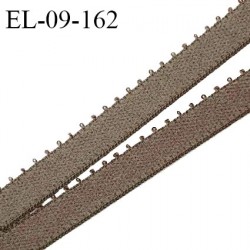 Elastique picot 9 mm lingerie couleur muscade largeur 9 mm haut de gamme fabriqué en France allongement +170% prix au mètre