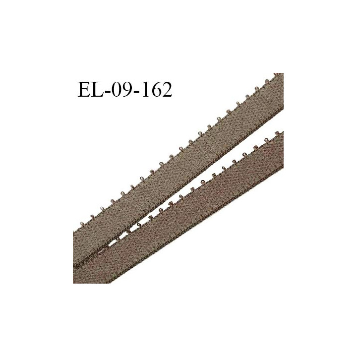 Elastique picot 9 mm lingerie couleur muscade largeur 9 mm haut de gamme fabriqué en France allongement +170% prix au mètre