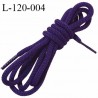 Lacet rond 120 cm couleur violet diamètre 5 mm longueur 120 cm embout gainé prix pour une paire