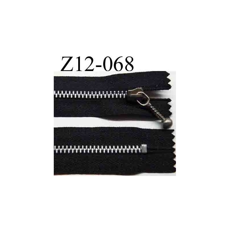 Fermeture zip à glissière en métal longueur 70 cm couleur noir non  séparable largeur 4 cm zip glissière largeur 12 mm - mercerie-extra