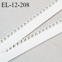 Elastique picot 12 mm couleur écru ou lys haut de gamme fabriqué en France largeur 12 mm allongement +140% prix au mètre