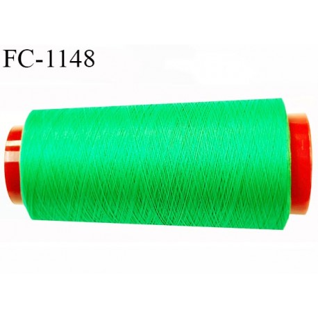 Cone 1000 m fil mousse polyester n°110 couleur vert foot longueur 1000 mètres bobiné en France