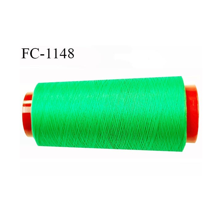 Cone 1000 m fil mousse polyester n°110 couleur vert foot longueur 1000 mètres bobiné en France