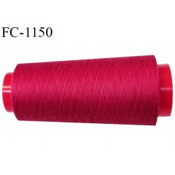 Cone 1000 m fil mousse polyamide n°120 couleur rouge groseille longueur 1000 mètres bobiné en France