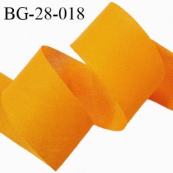Biais à plat 28 mm à plier en polycoton couleur orange mangue largeur 28 mm prix au mètre