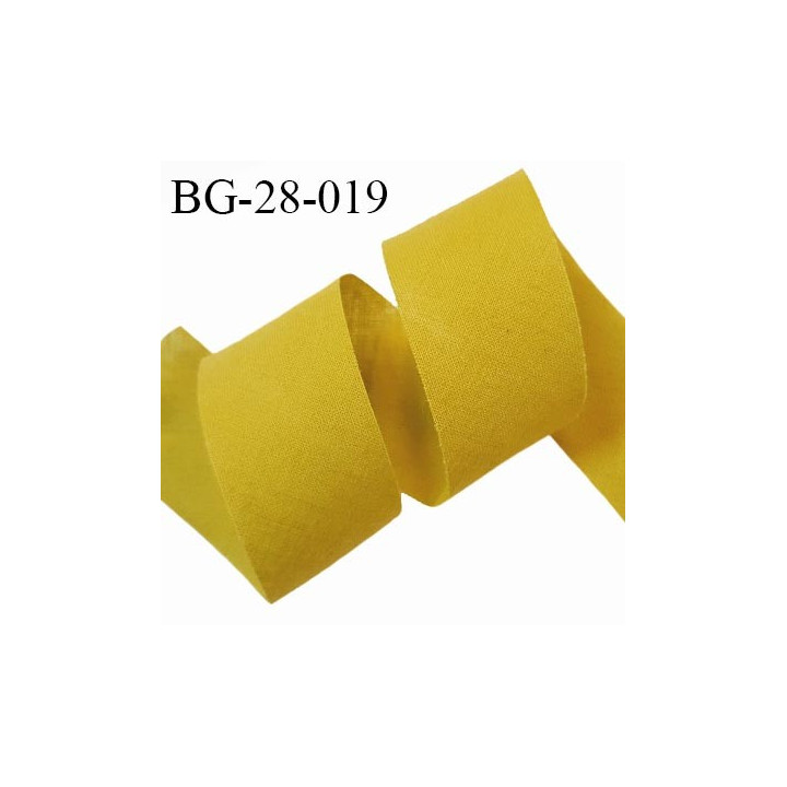 Biais à plat 28 mm à plier en polycoton couleur moutarde largeur 28 mm prix au mètre