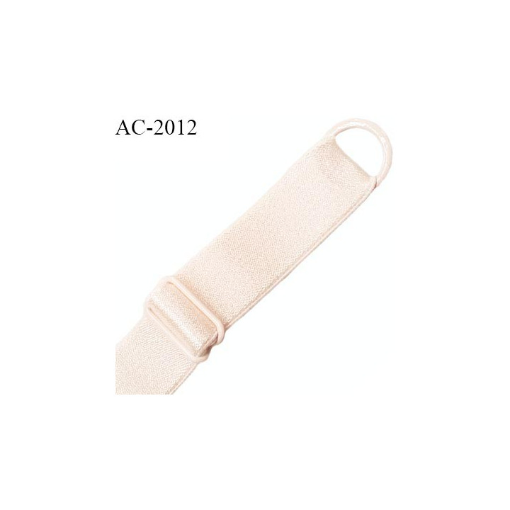 Bretelle lingerie SG 19 mm très haut de gamme couleur blush brillant avec 1 barrette et 1 anneau longueur 28 cm prix à l'unité