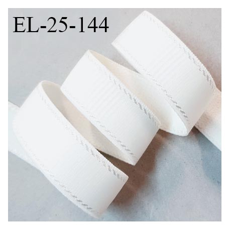 Elastique 25 mm lingerie haut de gamme couleur naturel bonne élasticité allongement +60% largeur 25 mm prix au mètre