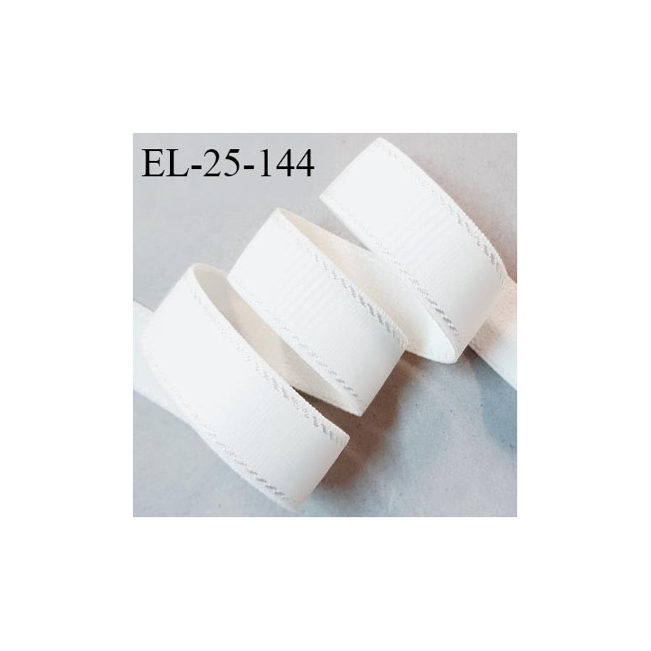 Elastique 25 mm lingerie haut de gamme couleur naturel bonne élasticité allongement +60% largeur 25 mm prix au mètre